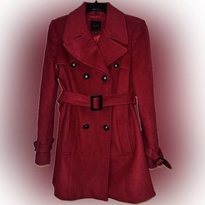 Vibrant Red Belted Coat